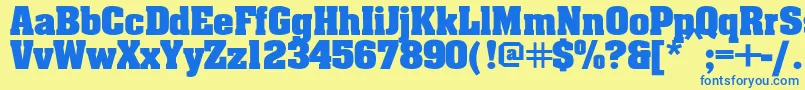 Aaronbold Font – Blue Fonts on Yellow Background