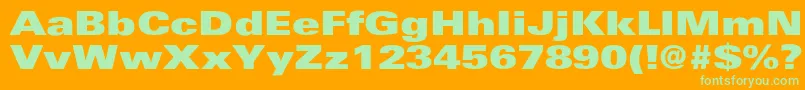 UniversExtrablackext Font – Green Fonts on Orange Background