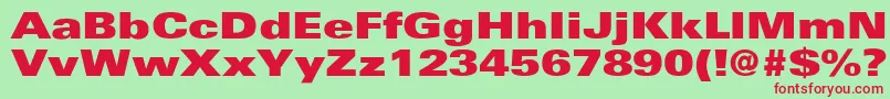 UniversExtrablackext Font – Red Fonts on Green Background