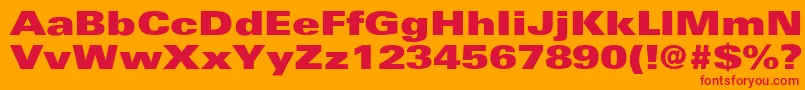 UniversExtrablackext Font – Red Fonts on Orange Background