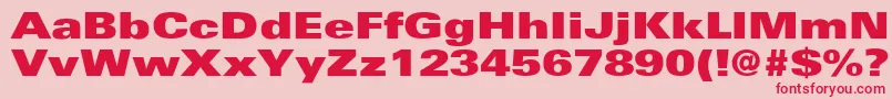 UniversExtrablackext Font – Red Fonts on Pink Background