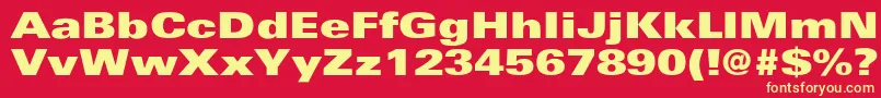 UniversExtrablackext Font – Yellow Fonts on Red Background