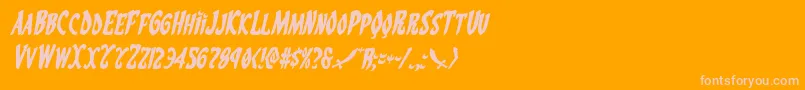 Eskindarital-Schriftart – Rosa Schriften auf orangefarbenem Hintergrund