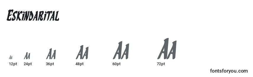 Размеры шрифта Eskindarital