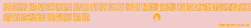 Arabesqueinitialen-Schriftart – Orangefarbene Schriften auf rosa Hintergrund