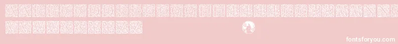 Arabesqueinitialen-Schriftart – Weiße Schriften auf rosa Hintergrund