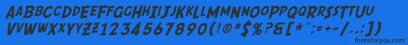 SfComicScript Font – Black Fonts on Blue Background