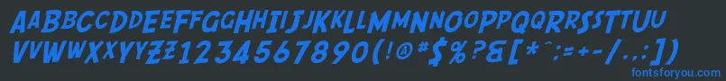 SfComicScript Font – Blue Fonts on Black Background