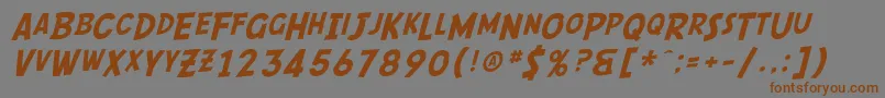 Czcionka SfComicScript – brązowe czcionki na szarym tle