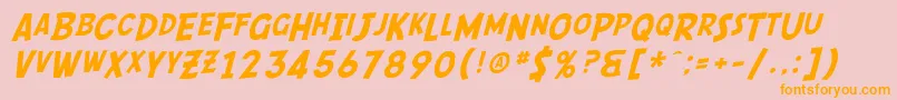 SfComicScript Font – Orange Fonts on Pink Background