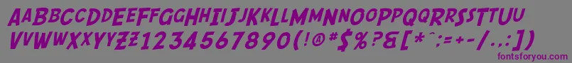 SfComicScript-Schriftart – Violette Schriften auf grauem Hintergrund