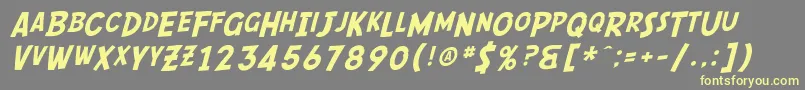 Czcionka SfComicScript – żółte czcionki na szarym tle