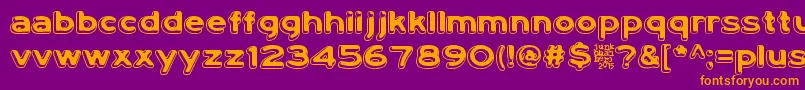LumiNauroit-Schriftart – Orangefarbene Schriften auf violettem Hintergrund