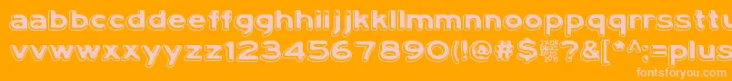 LumiNauroit-fontti – vaaleanpunaiset fontit oranssilla taustalla