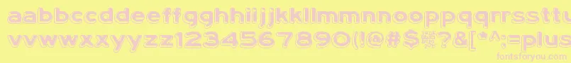 フォントLumiNauroit – ピンクのフォント、黄色の背景