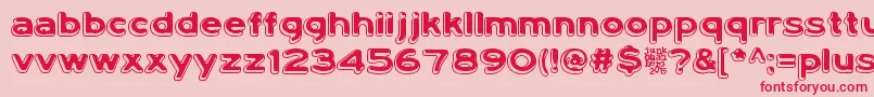 LumiNauroit-Schriftart – Rote Schriften auf rosa Hintergrund