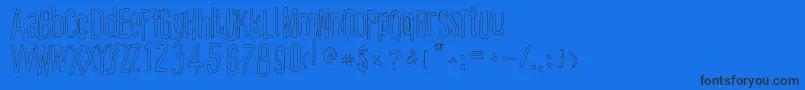 CartoonEastOutline Font – Black Fonts on Blue Background