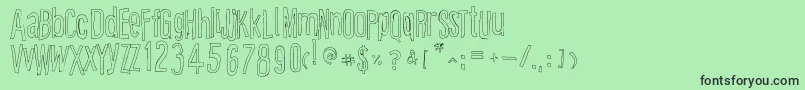 CartoonEastOutline Font – Black Fonts on Green Background