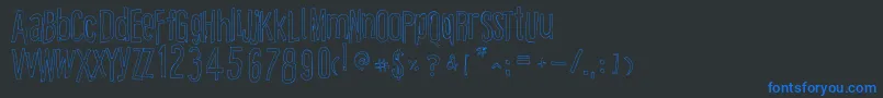 CartoonEastOutline Font – Blue Fonts on Black Background