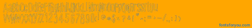 CartoonEastOutline Font – Blue Fonts on Orange Background
