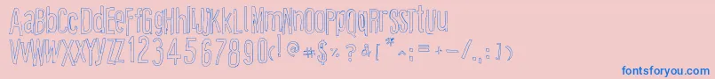 CartoonEastOutline Font – Blue Fonts on Pink Background