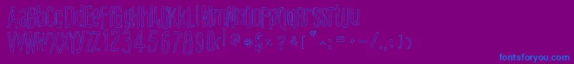 CartoonEastOutline Font – Blue Fonts on Purple Background