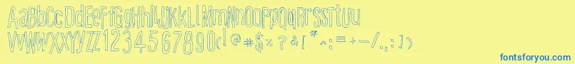 CartoonEastOutline Font – Blue Fonts on Yellow Background