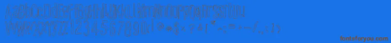 CartoonEastOutline Font – Brown Fonts on Blue Background
