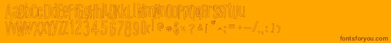 CartoonEastOutline Font – Brown Fonts on Orange Background