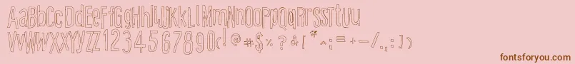 CartoonEastOutline Font – Brown Fonts on Pink Background