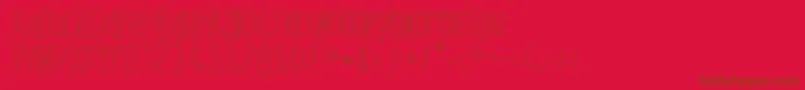 CartoonEastOutline Font – Brown Fonts on Red Background