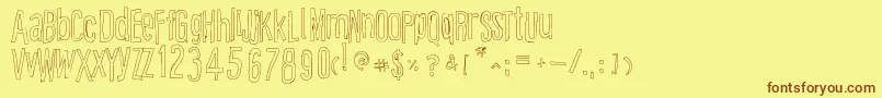 CartoonEastOutline Font – Brown Fonts on Yellow Background