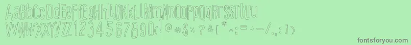 CartoonEastOutline Font – Gray Fonts on Green Background