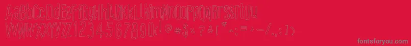 CartoonEastOutline Font – Gray Fonts on Red Background