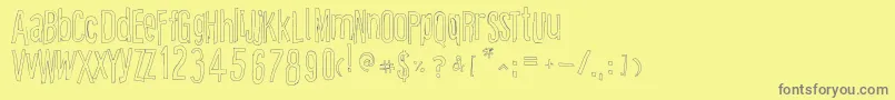 CartoonEastOutline Font – Gray Fonts on Yellow Background