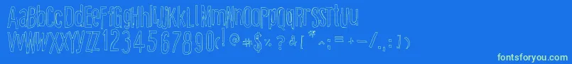 CartoonEastOutline Font – Green Fonts on Blue Background