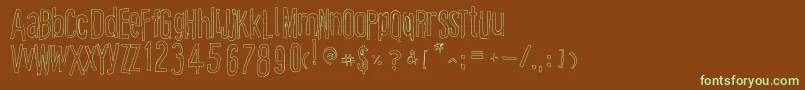 CartoonEastOutline Font – Green Fonts on Brown Background