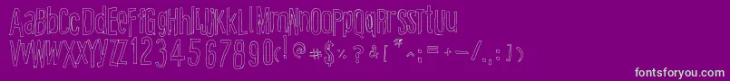 CartoonEastOutline Font – Green Fonts on Purple Background