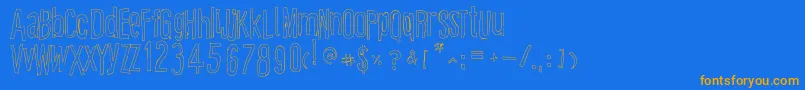 CartoonEastOutline Font – Orange Fonts on Blue Background