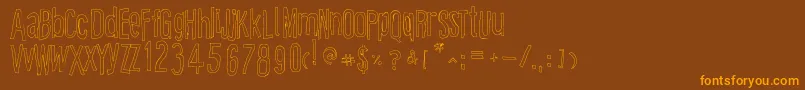 CartoonEastOutline Font – Orange Fonts on Brown Background