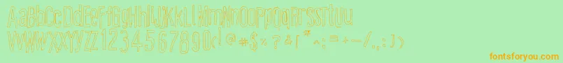 CartoonEastOutline Font – Orange Fonts on Green Background