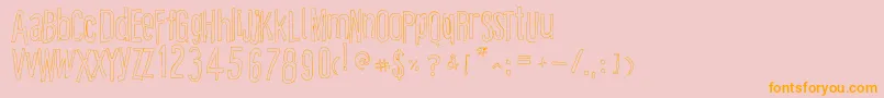 CartoonEastOutline Font – Orange Fonts on Pink Background