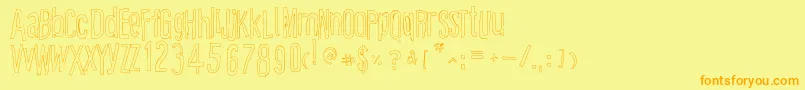 CartoonEastOutline Font – Orange Fonts on Yellow Background