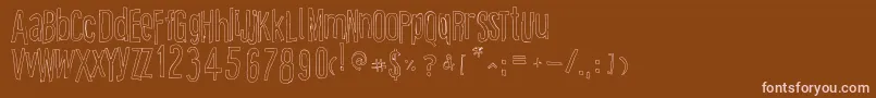 CartoonEastOutline Font – Pink Fonts on Brown Background