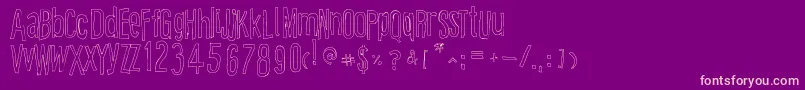 CartoonEastOutline Font – Pink Fonts on Purple Background