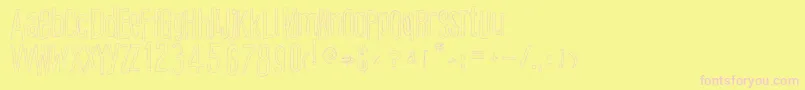 CartoonEastOutline Font – Pink Fonts on Yellow Background