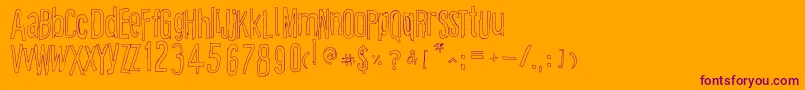 CartoonEastOutline-Schriftart – Violette Schriften auf orangefarbenem Hintergrund