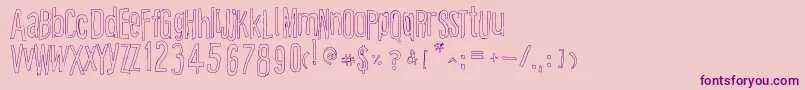 CartoonEastOutline Font – Purple Fonts on Pink Background