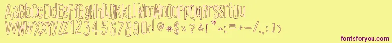 CartoonEastOutline Font – Purple Fonts on Yellow Background