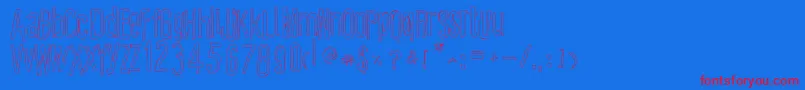 CartoonEastOutline Font – Red Fonts on Blue Background